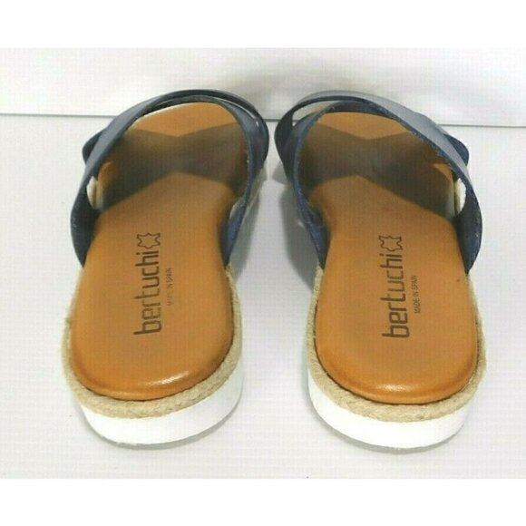 BERTUCHI BLUE LEATHER SANDALS, WOMAN'S SIZE 36, APPROX SIZE 5.5 - Picture 3 of 8